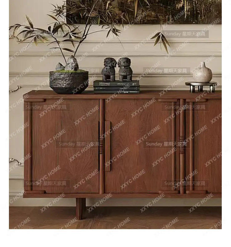 XXFactory Direct Modern Simple Wood Color Bucket Cabinet  Retro Cabinet Door Side Cabinet