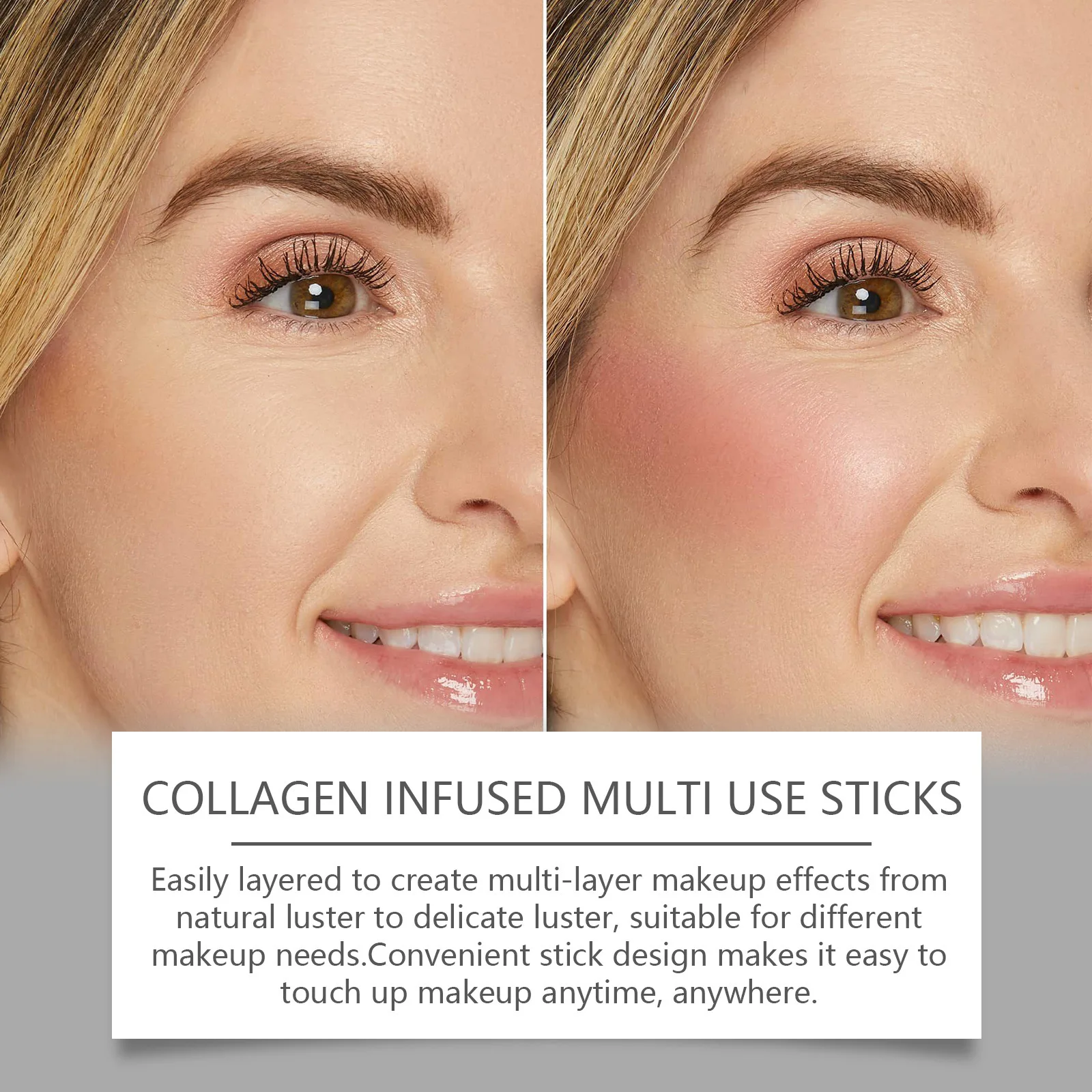 Eelhope Smooth Face Contouring Stick Sweatproof Creamy Face Sculpting Lightweight Finish Highlighters Stick Makeup Blush Stick