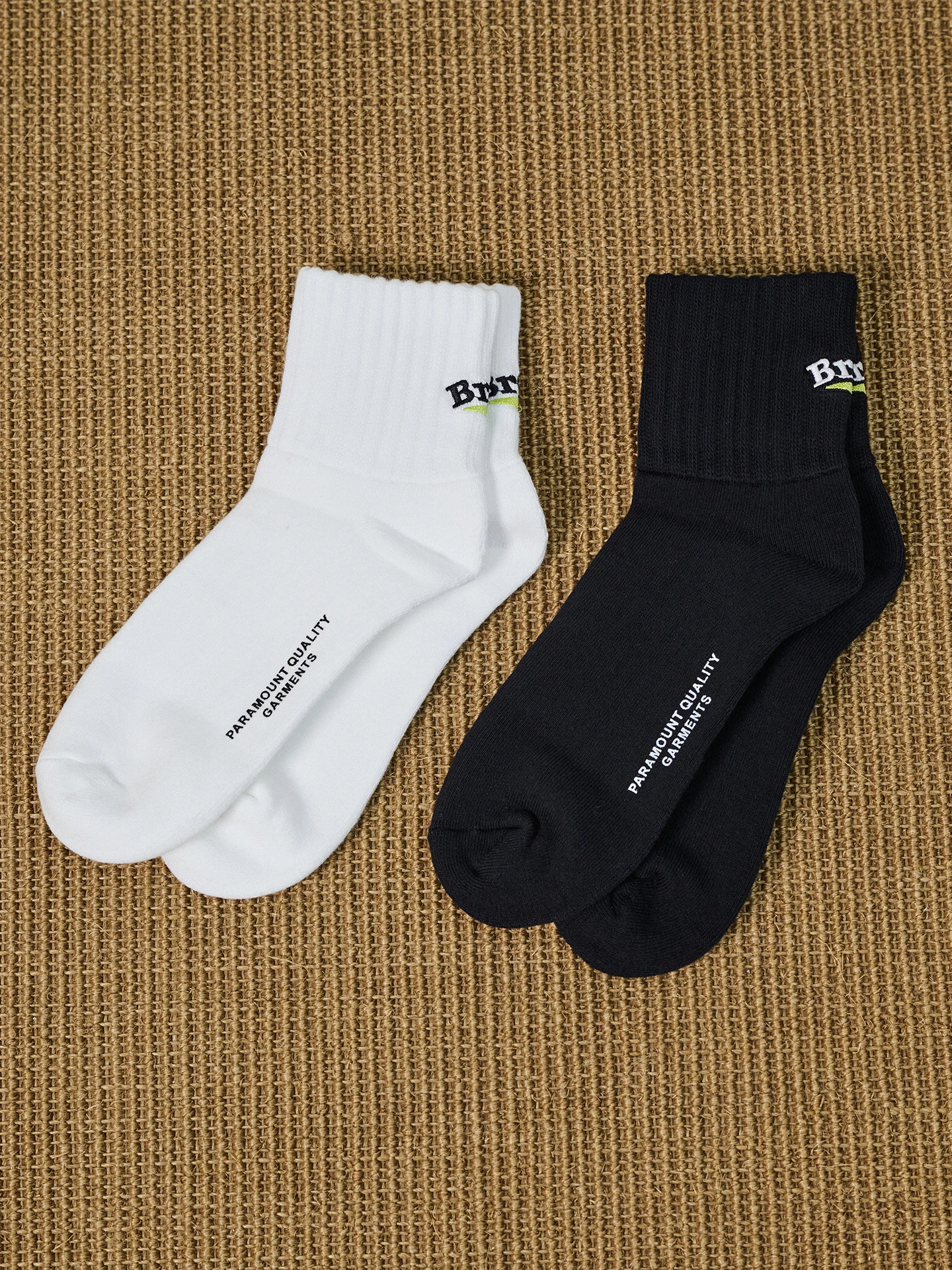 Broshood Street Style Color Block Embroidered Towel Bottom Mid-Calf Casual Socks Unisex Sporty Print Cotton Polyester Blend