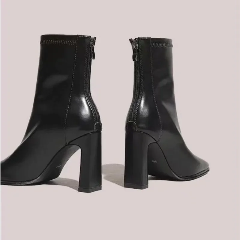 Ladies Shoes 2024 High Quality Ankle Women's Boots Fashion Back Zipper Modern Boots Women New Solid Shoes for Womenzapatos Mujer