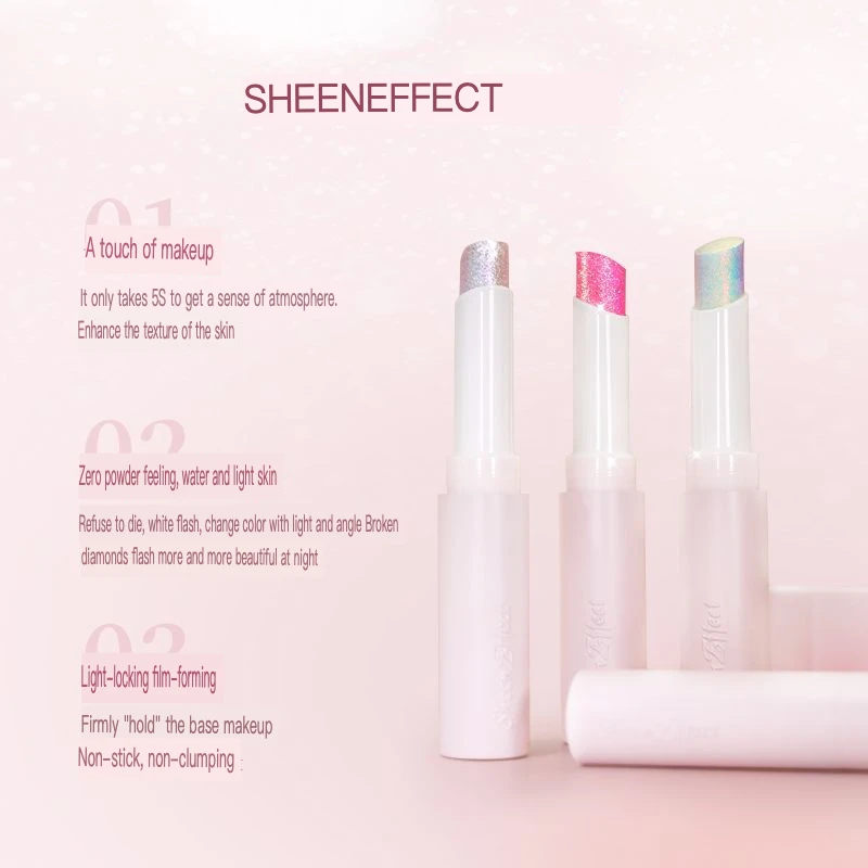 Xunfeite Optical Color-Changing Jelly Eyeshadow One-Stroke Highlighting Stick, Pearlescent Flash, Long-Lasting Brightening For