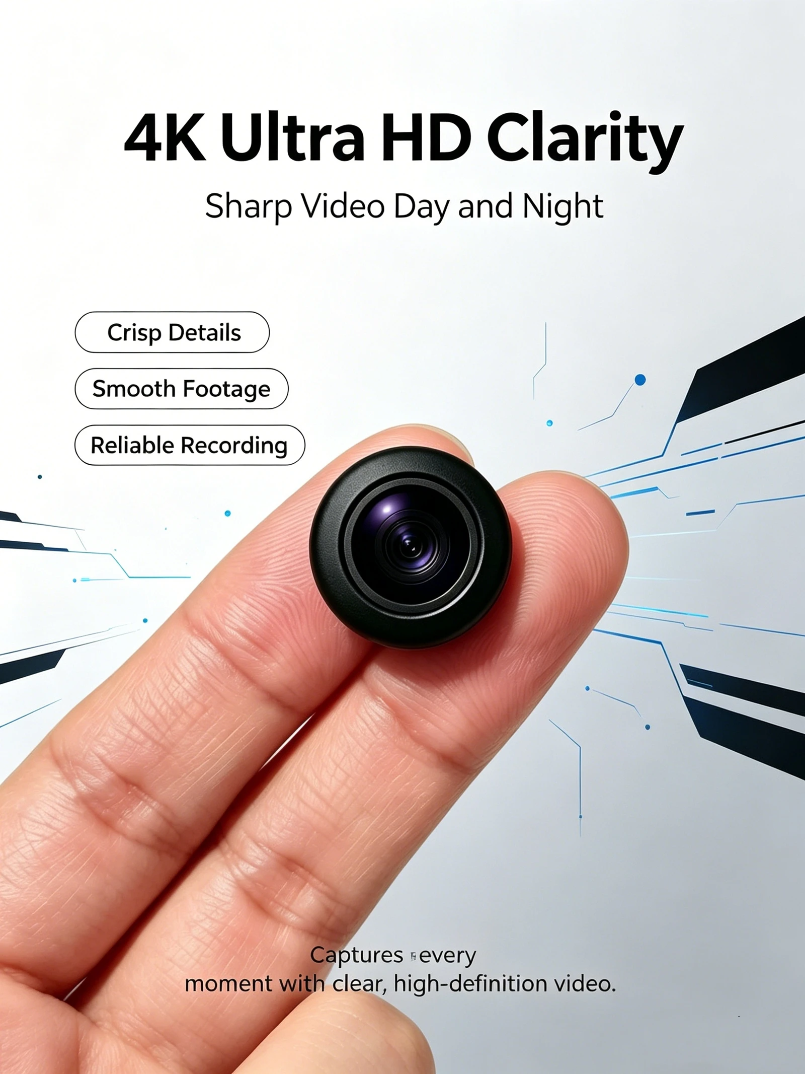 4K Ultra HD Mini Security Camera, WiFi Indoor Home Cam With Magnetic Mount, IR Night Vision, Motion Detection, App Remote View, Battery Powered Wide Angle Cam For Pet Baby Elder Monitoring, SD Card Loop Recording Local Storage