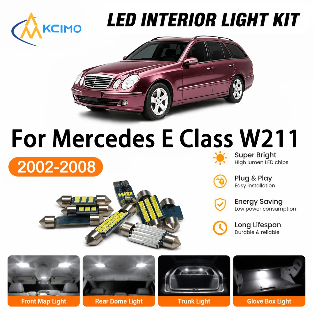 High Quality Atmosphere LED Interior Lightng Kit For Mercedes E Class W211 2002-2008, Easy Install Map Light Super Bright