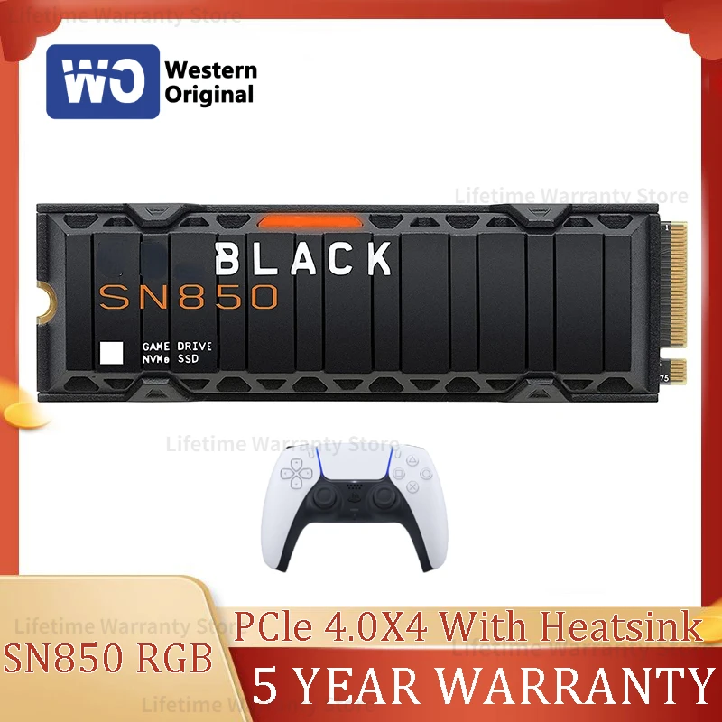 

Western original BLACK SN850 RGB NVMe M2 SSD 500GB 1TB 2T Internal Gaming Solid State Drive with Heatsin Game Drive For PS5 PC