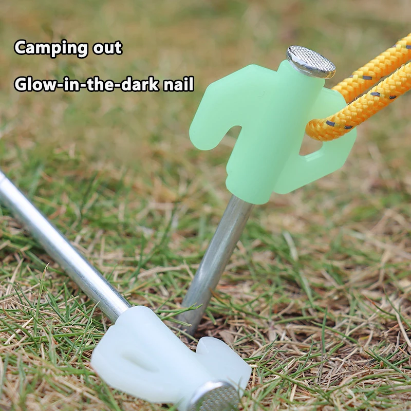 1 Pc Tent Peg Tent Ground Pegs Tent Ground Pegs Durable Outdoor Camping Pull Rope Fixator High Strength Tent Accessories