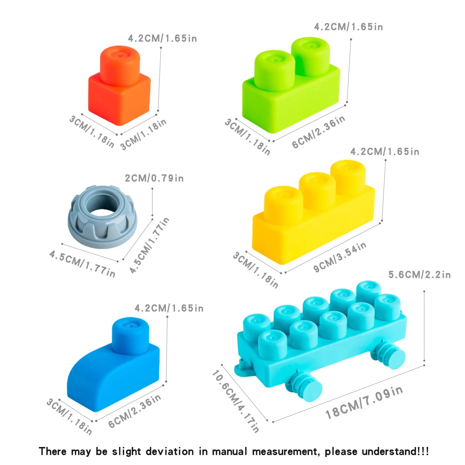 Nowa ulepszona zabawka do montażu Puzzle do wczesnej edukacji, do żucia i gotowana duża miękka gumowa klocki do budowy, DIY duża zabawka, niż