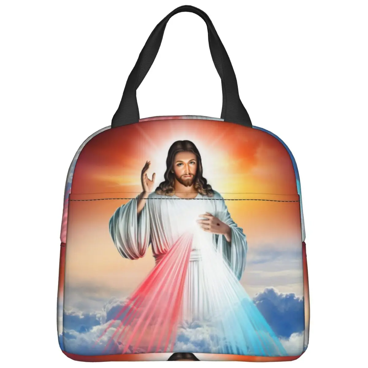 Lunch Bag Jesus Christ Catholic Bible Insulated Cooler Portable Picnic Religious Chrisitan Saint Oxford Lunch Box Bento Pouch