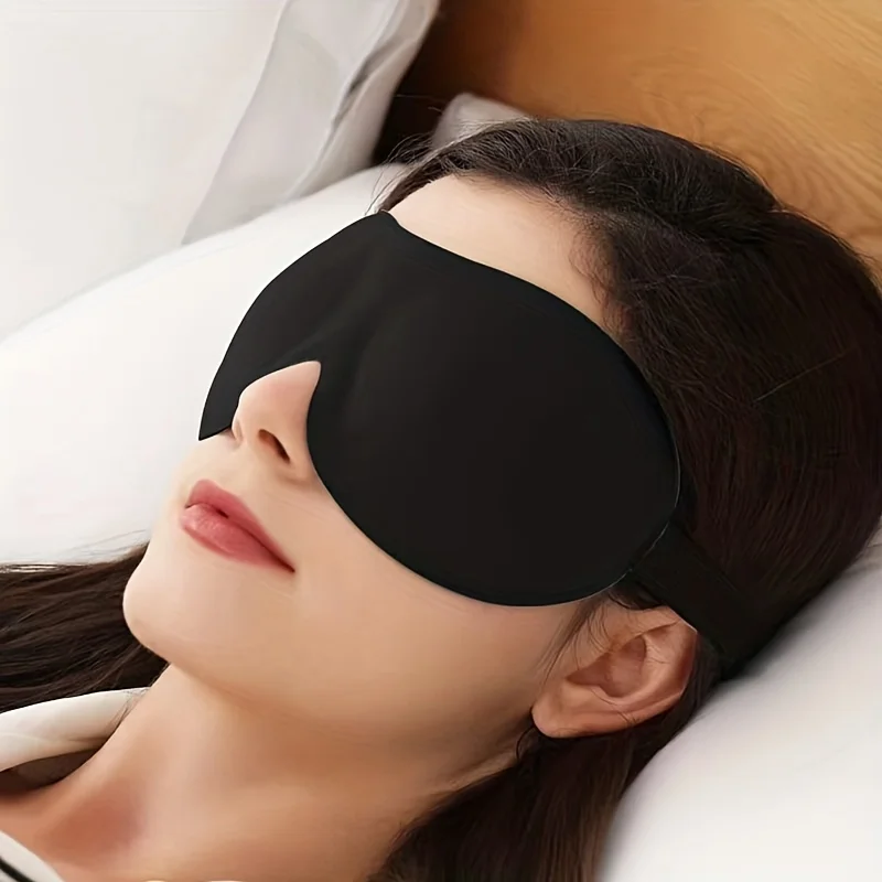 1Pc 3D Contoured Sleep Mask 100% Light Blocking Eye Mask Ultra-Soft Skin-Friendly Material Breathable Eye Cover For Rest Travel