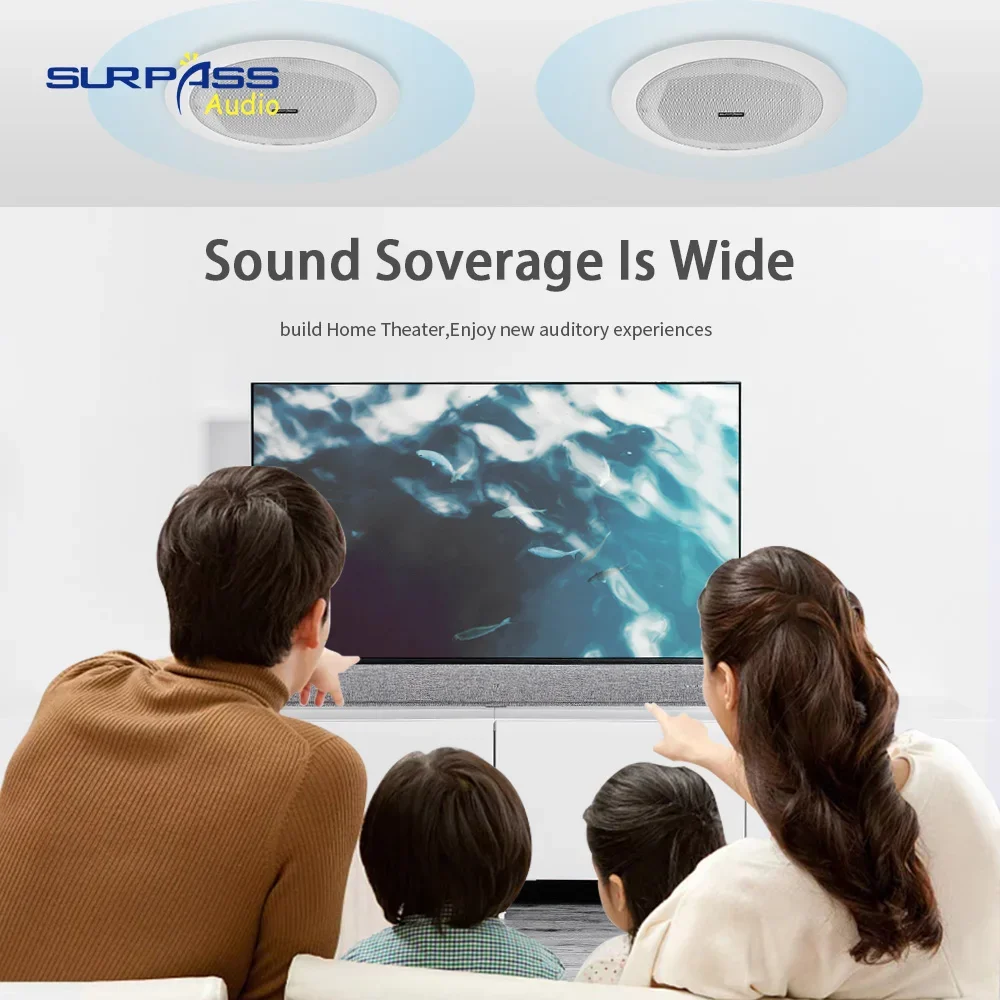 Alto-falante de teto coaxial à prova de umidade, 20w 70v 100v 8ohm, woofer estéreo de alta fidelidade, som de áudio, alto-falante de teto para home theater interno