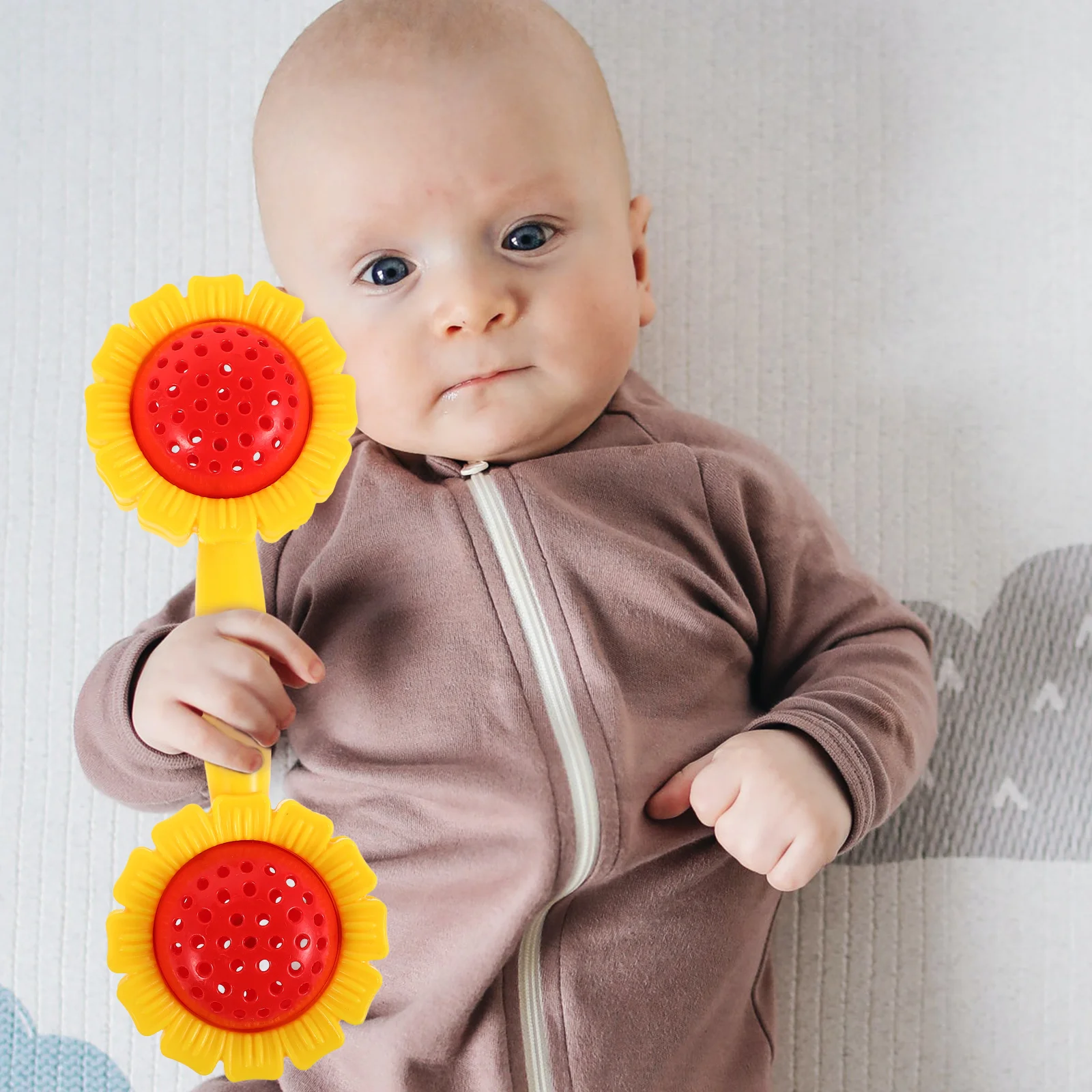 2 قطعة دمبل عباد الشمس قبضة اليد شاكر طفل تطوير المهارات المعرفية لعبة الرضع خفيفة الوزن