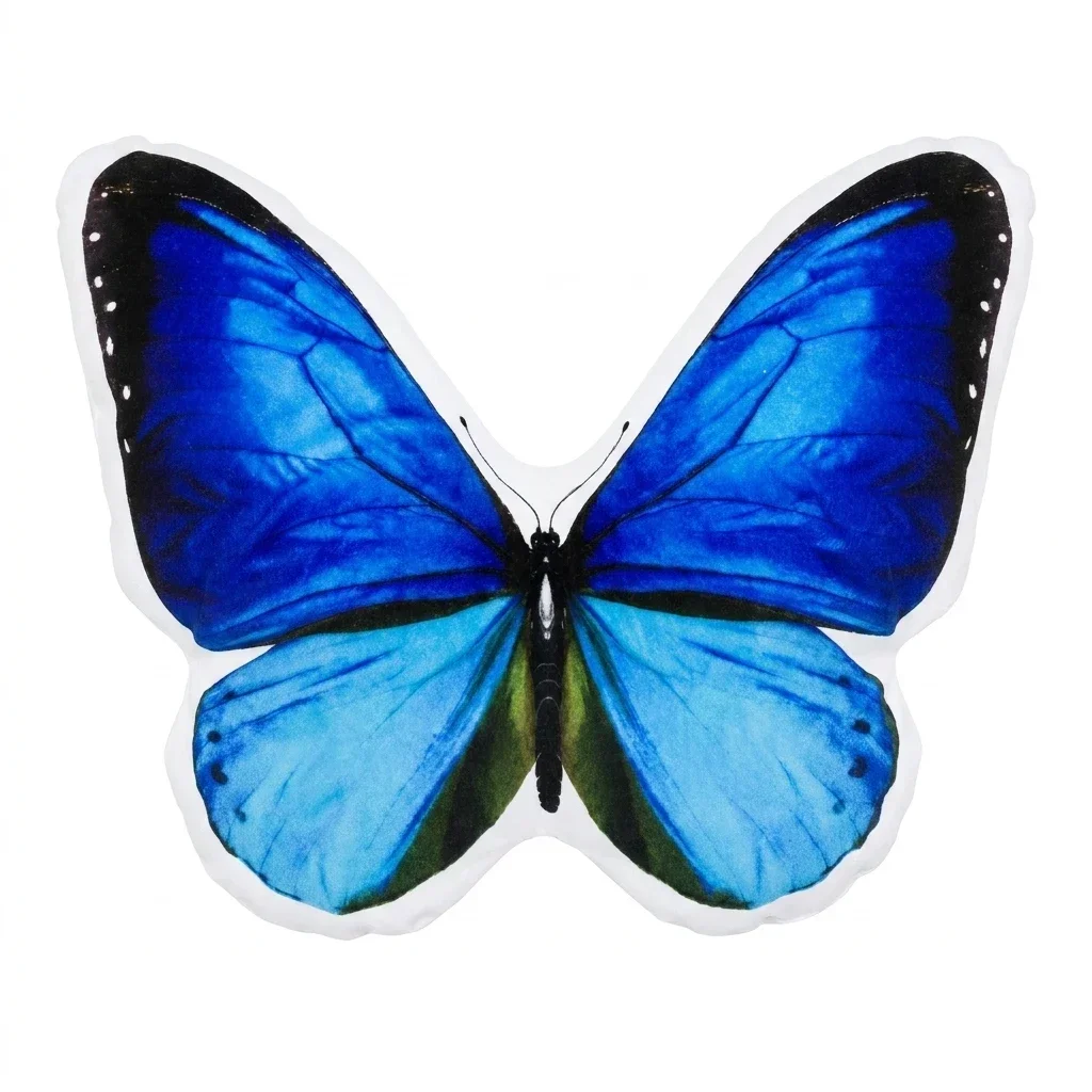 Butterfly Blue Butterfly Tropical Nature Morpho Elegant Wildlife Plush Pillow Cushion Stuffed Throw Pillow Home Decor Gift Sofa