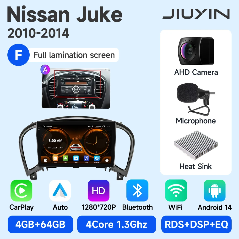 Nissan Juke 2011-2019 Tesla Style 9'' draadloze Carplay Android Auto radio Android autostoelhoezen multimediaspeler navigatie