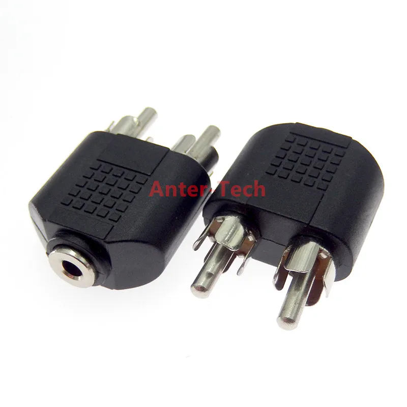 3.5mm Audio Stereo Jack Female To 2 RCA Male Audio Jack Connector Adapter Converter for Speaker