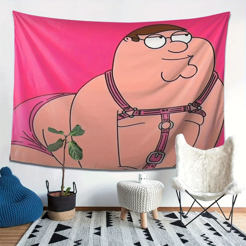 VIKAMA Meme Peter Griffin Tapestry, tapiz divertido para colgar en la pared, decoración humorística de dibujos animados para dormitorio, sala de estar, dormitorio