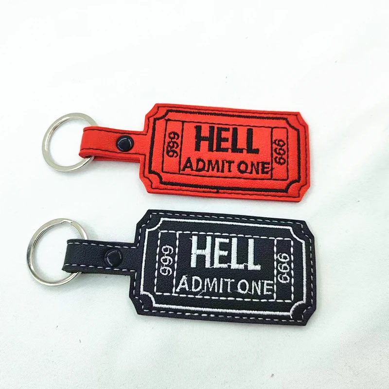 A ticket to Hell highway to Hell funny keychain keyfob luggage tag gift gothic keyring 666 mark of the beast travel accessory