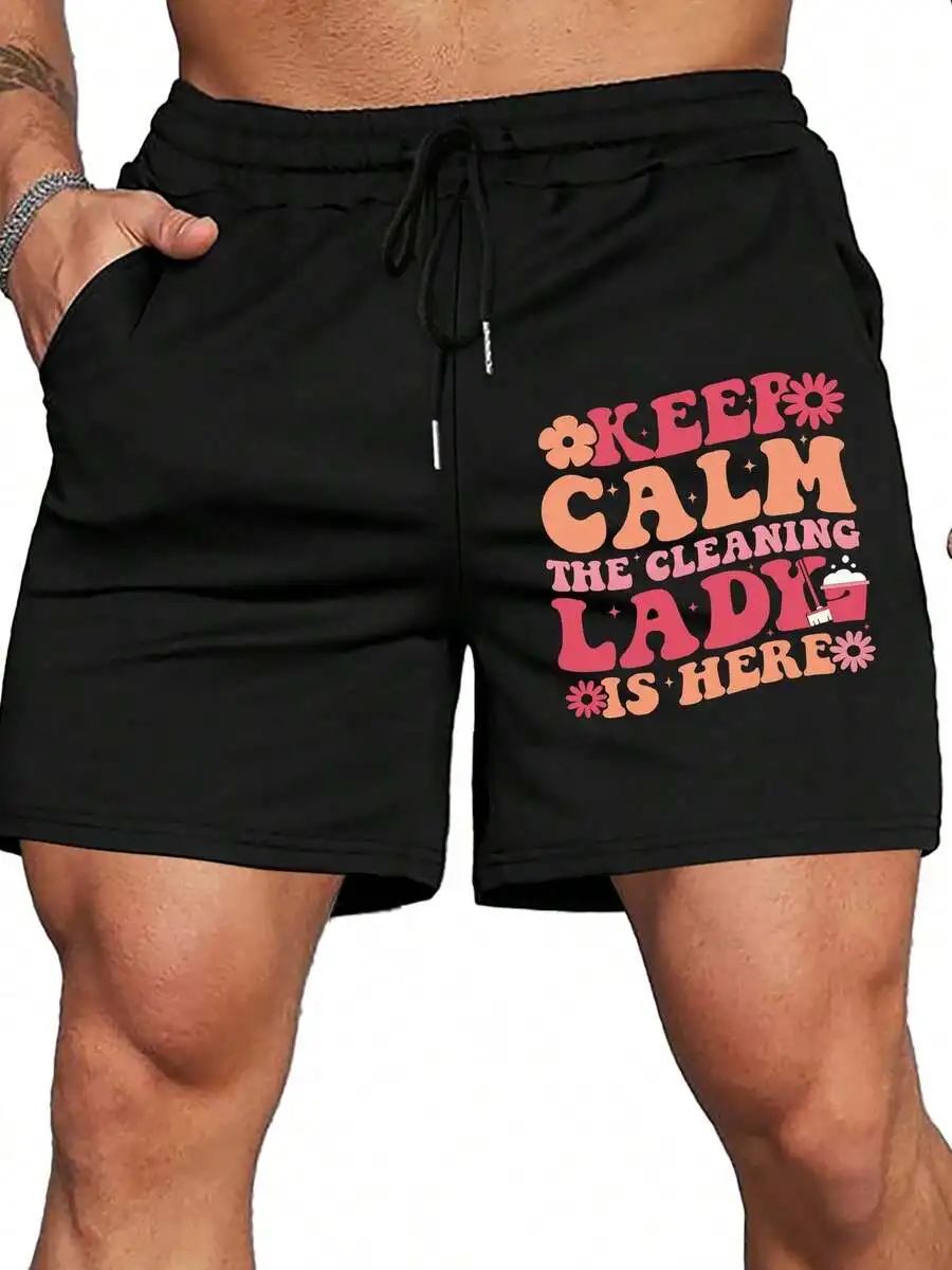 Keep Calm The Cleaning Lady Is Here Mens Graphic Shorts