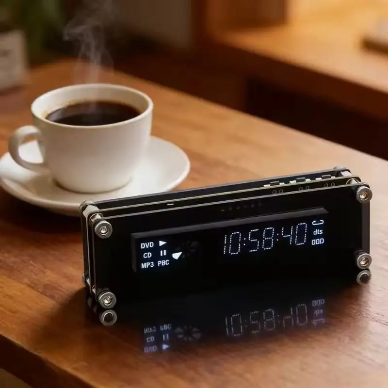 LED Desktop Clock Mini Creative Modern Clock DIY 5V USB Adjustable Brightness With Translucent Acrylic Shell