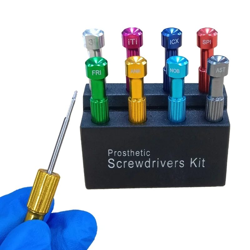 8PCS/Set Dental Implant Screw Drivers Chaves  Fenda Para Plantio  Aço Inoxidável Ferramentas Micro Abutment Holder Stand