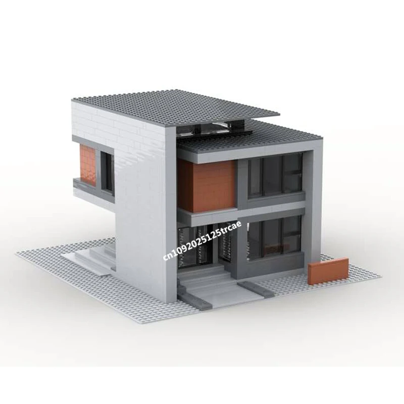 Neue 987Pcs Stadt Hot Street View Moc Modulare Brutalist Moderne Haus Modell Bausteine Diy Kreative Ideen Spielzeug Geburtstag Geschenke