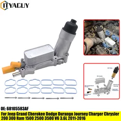 926-959 Car Aluminum Oil Filter Adapter Housing Engine 68105583AF For Jeep Dodge Chrysler Ram Charger Cherokee Wrangler 3.6L V6