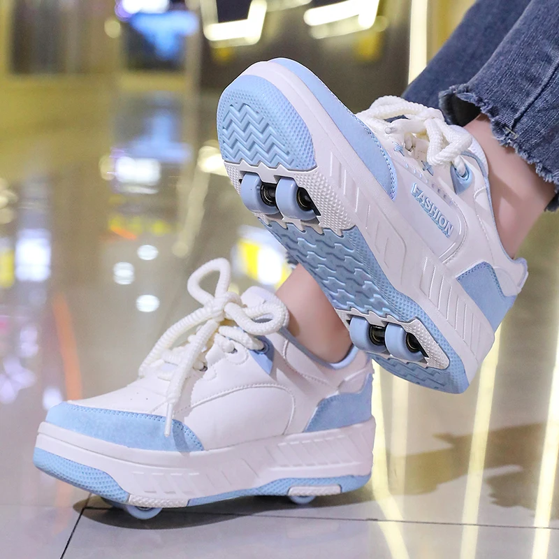 الكعب الجديد للأطفال من Viral: 4 عجلات للفتيات، عجلتين للأولاد - أحذية قابلة للتحويل بعجلات للطلاب