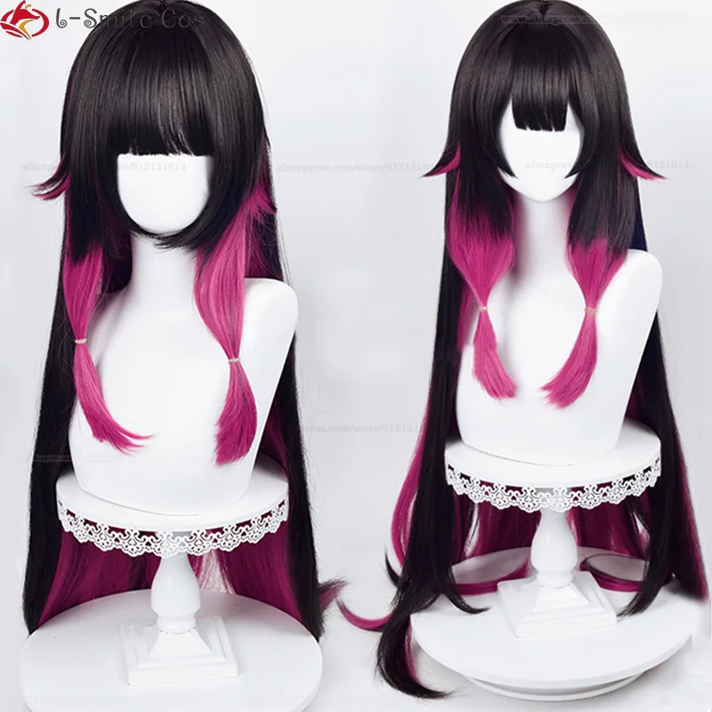 Game Fatui Cosplay Columbina Wig 105cm Long Gradient Heat Resistant Synthetic Hair Anime Party Wigs + Wig Cap