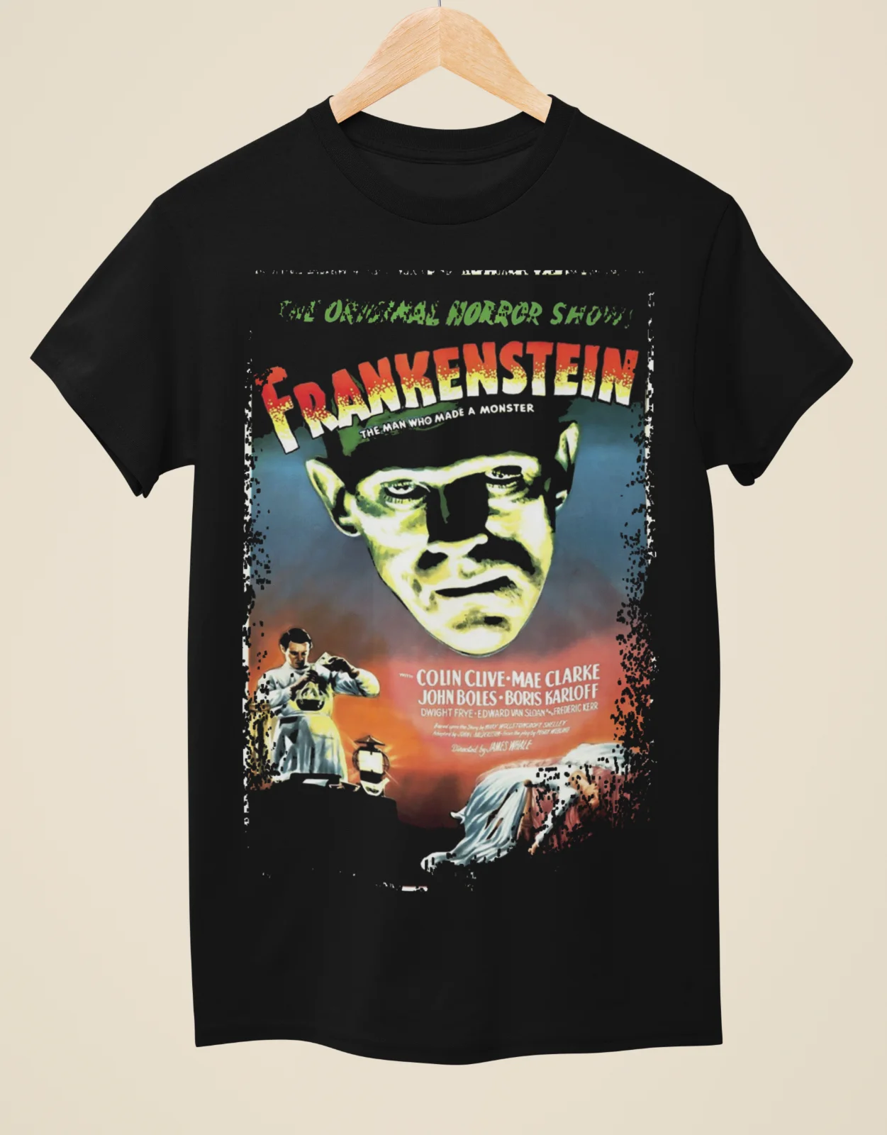 Frankenstein (1931) - Movie Poster inspired Unisex Black T-Shirt