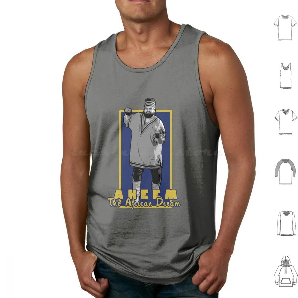 Akeem-The African Dream Camisetas sin mangas con estampado de algodón Wrestling Prowrestling 90s 80s Retro Vintage