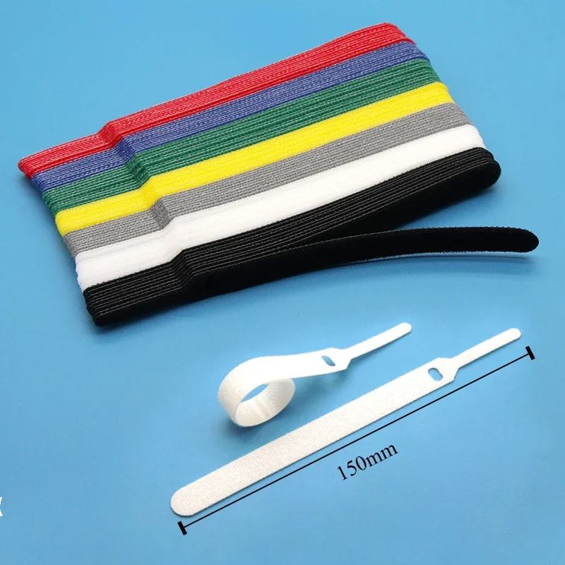 150mm Self-adhesive Nylon Magic Tape Backless Data Line Strap Colorful Magic Stickers Backpackers Hikers Line Belt DIY