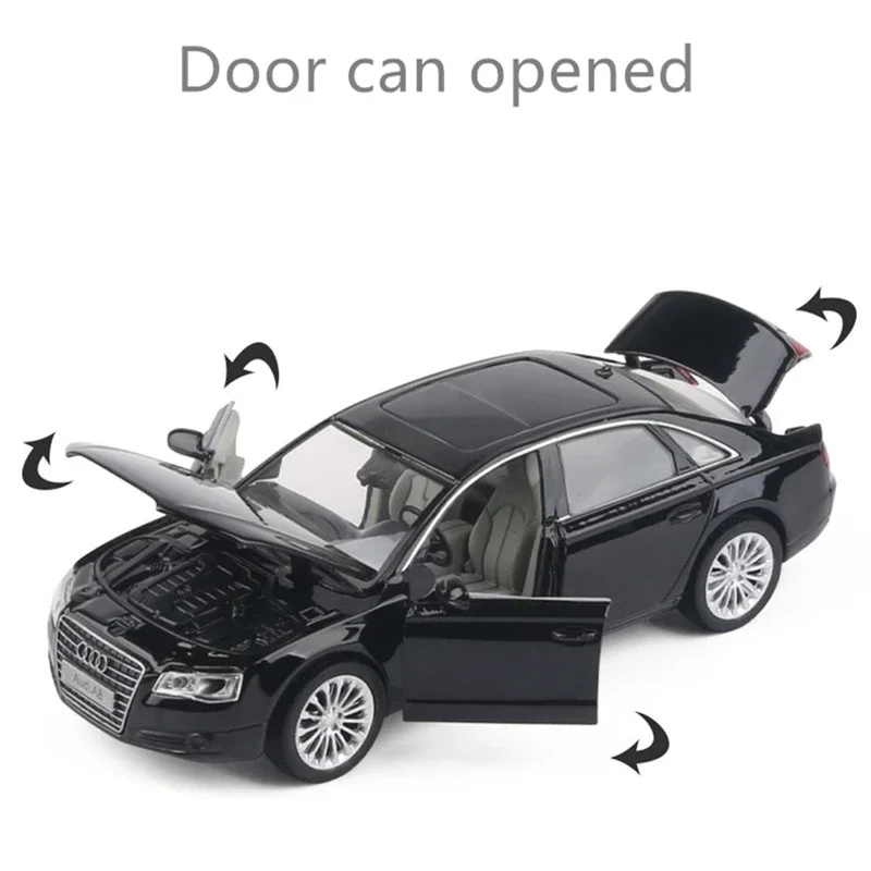 1:32 AUDI A8 Alloy Car Model Diecast & Toy Vehicles Metal Toy Car Model Collection Sound and Light Simulation Childrens Toy F292