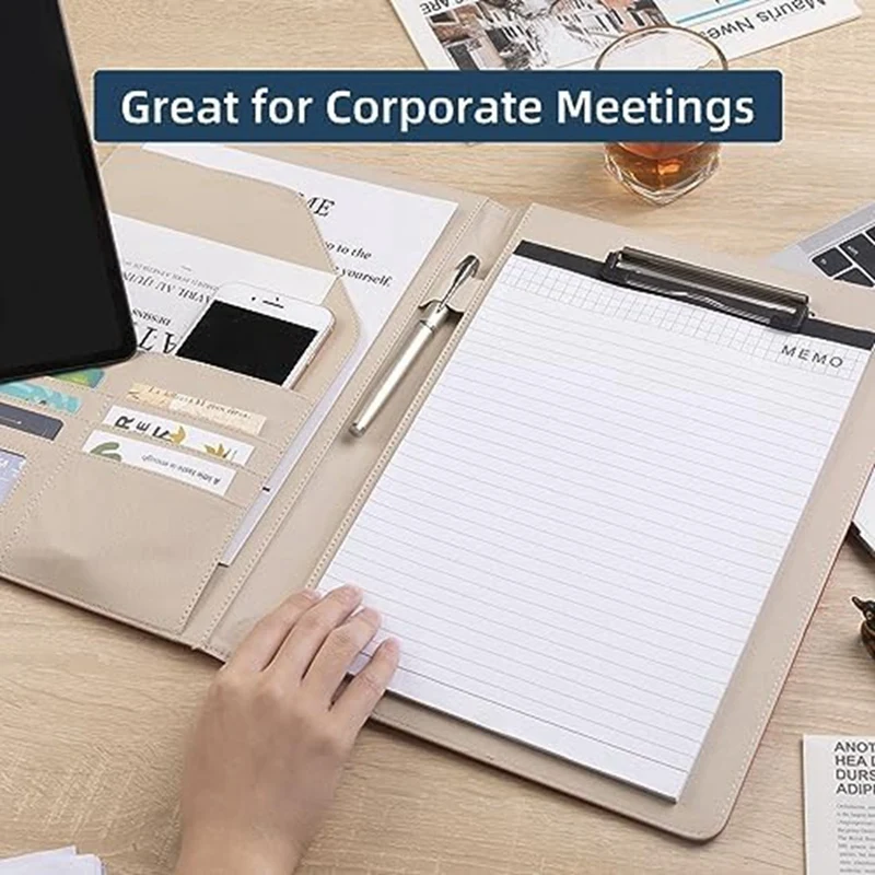 Clipboard Folder Combination, Storage Clipboard With Cover Suitable For Business School Office Meeting Notepad Plywood