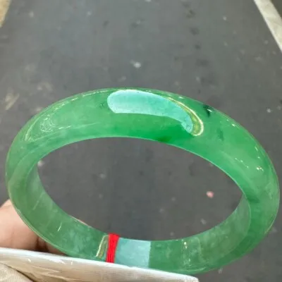10 Real Natural Grade AAA Ice Green Burmese Jade jadeite bracelet bangle 57MM view 3