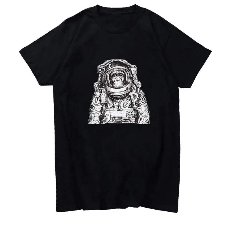 Summer Cotton T-Shirt Space Orangutan Graphic T Shirts Big Size Short Sleeve T Shirt Tees Tops High Quality Mens Clothes