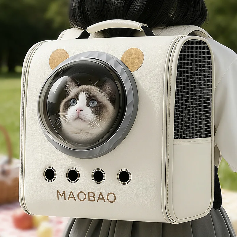 Mochila transportadora transpirable anti-estrés para gatos y perros - imagen 3