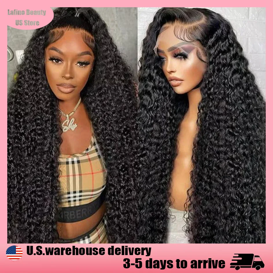 

Lafino 40-дюймовый глубокий волнистый фронтальный парик 13x6 Кружевной вьющийся парик Hd Кружевной парик 13x4 Человеческие волосы Волна воды Парик из человеческих волос Черный парик для женщин