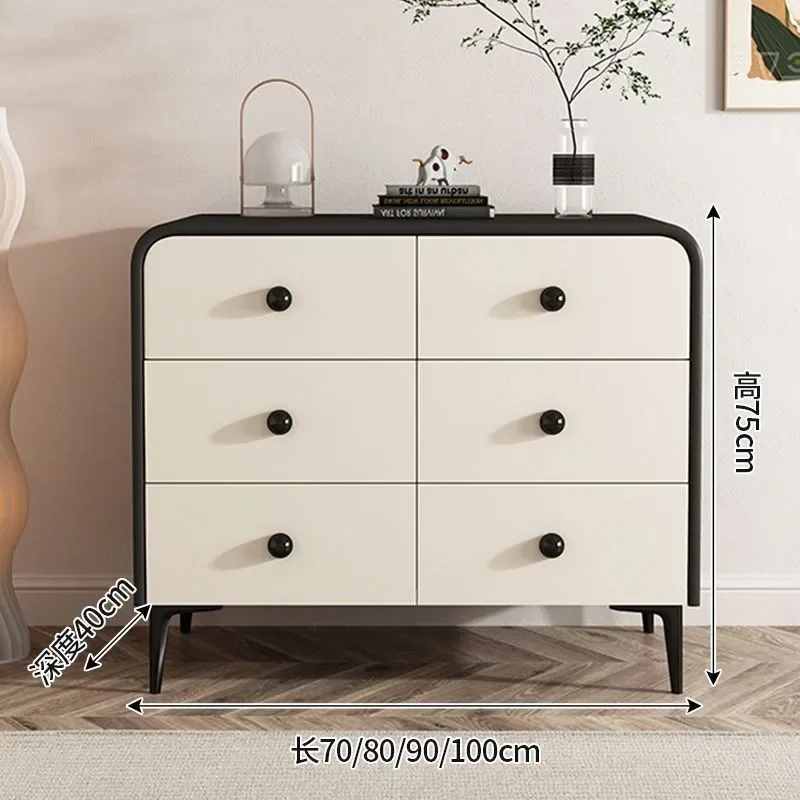 Cassettiera in legno massello di lusso leggero, cassettiera moderna e semplice da soggiorno 68, cassetto di grande capacità