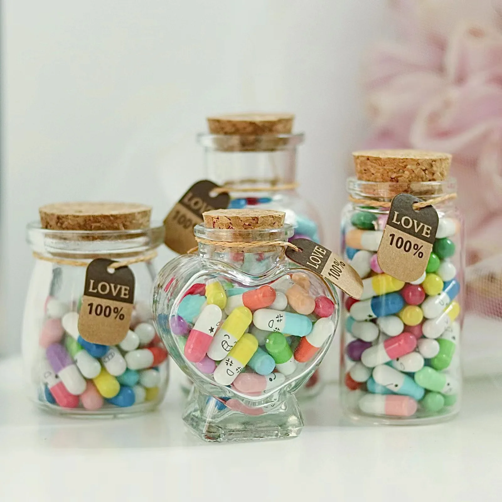 Message Capsule In Bottle Transparent Letter Love Pill Capsule Letters Message in a Bottle Wedding Valentine's Day love Gift