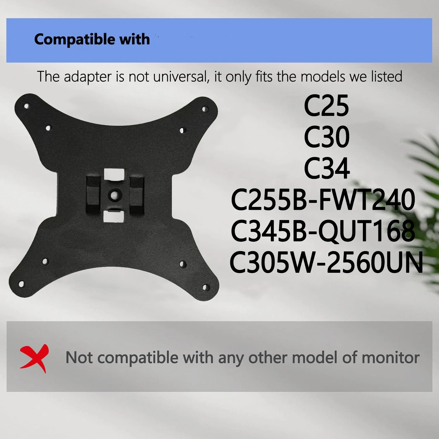 

Brand New for Sceptre C25 C30 C34 C305B-200UN / C305B-200UN1 Monitors Wall Mount 75x75 100x100 Monitor VESA Adapter for Arms