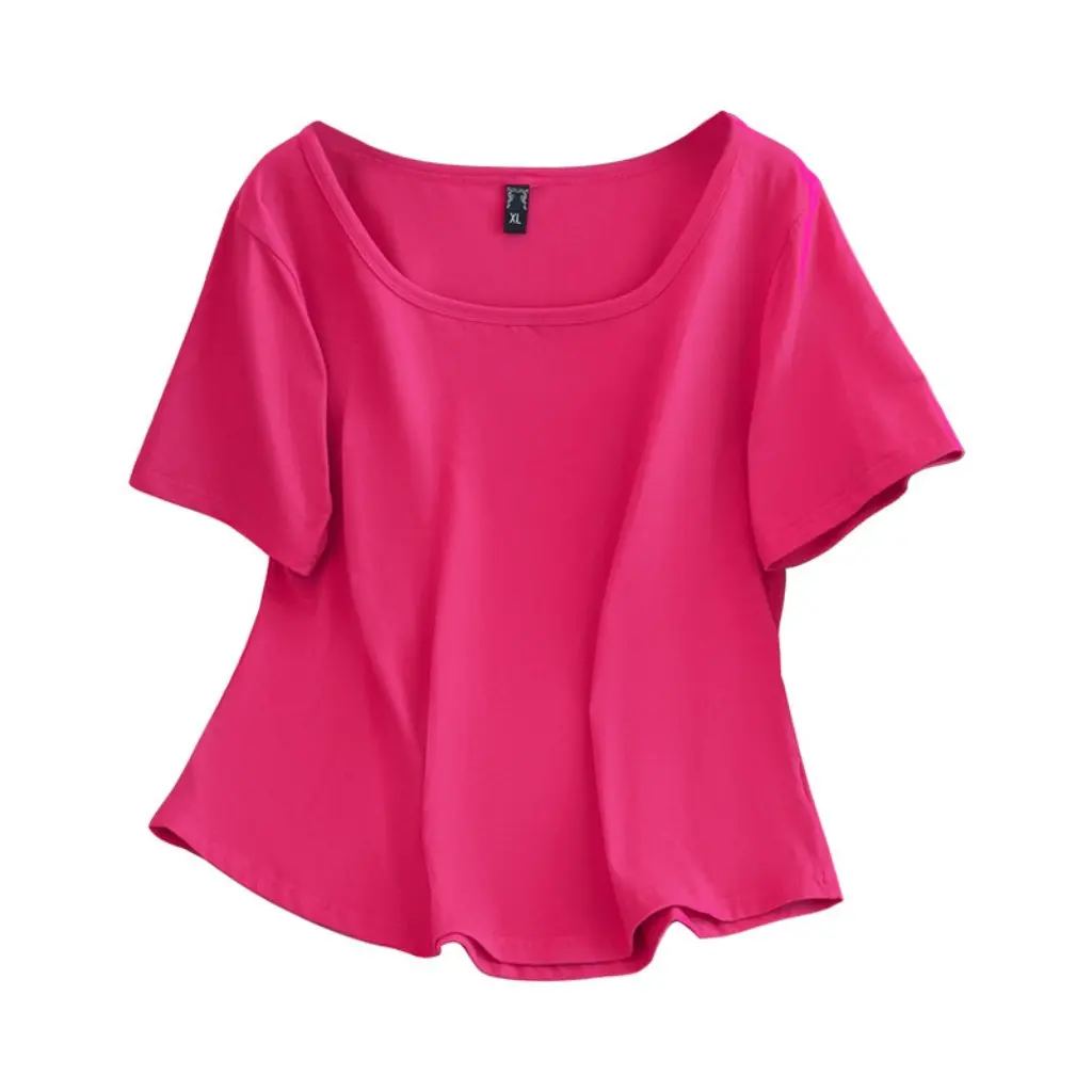 

plus Size 120kg Square Neck T-Shirt Red And Black Oversized Loose Cropped Knitwear Fashionable Women's Big Size Top