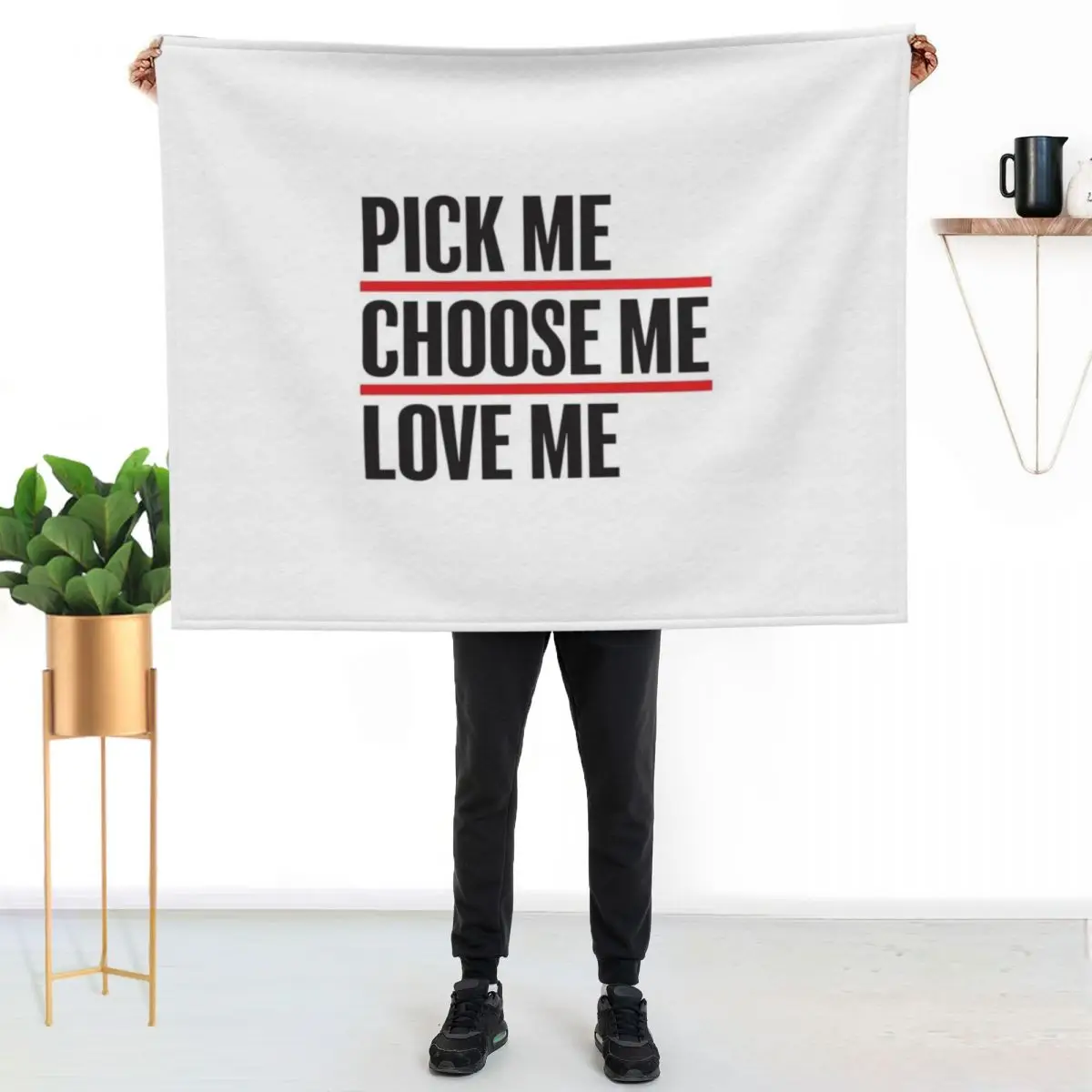 Pick me, choose me, love me Throw Blanket No Pilling Soft Warm Blanket for Bed