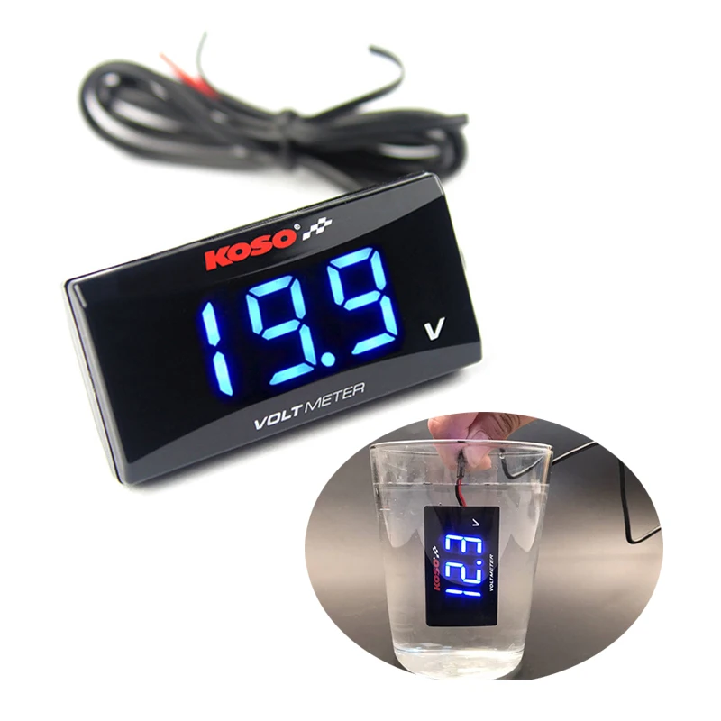 koso voltmeter for motorcycle LED Digital Display Voltmeter Car Volt Gauge Panel Meter