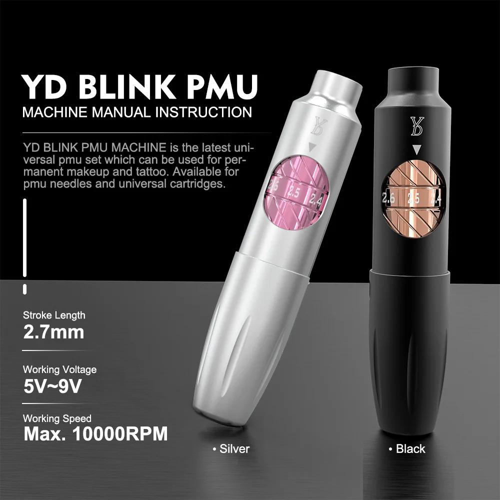 YD SPMU Blink Rotary Machine Digital Permanent Makeup Tattoo Machine Kit With Universal Cartridges