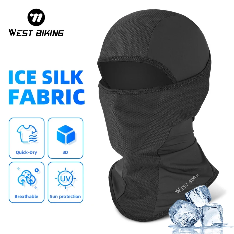 WEST BIKING Summer Cycling Face Mask Cool Breathable Sports Balaclava Men Women Bicycle Motorcycle Sun UV Protection Cycling Cap