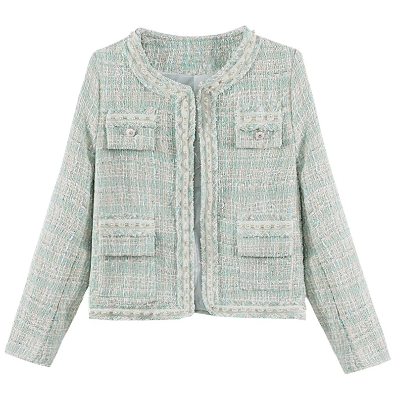 

Ele ort Quilted Jaet for Women Autumn 2024 Faion Commute Sle Slim Fit Polyester Polyurethane Elastic Fiber round ...