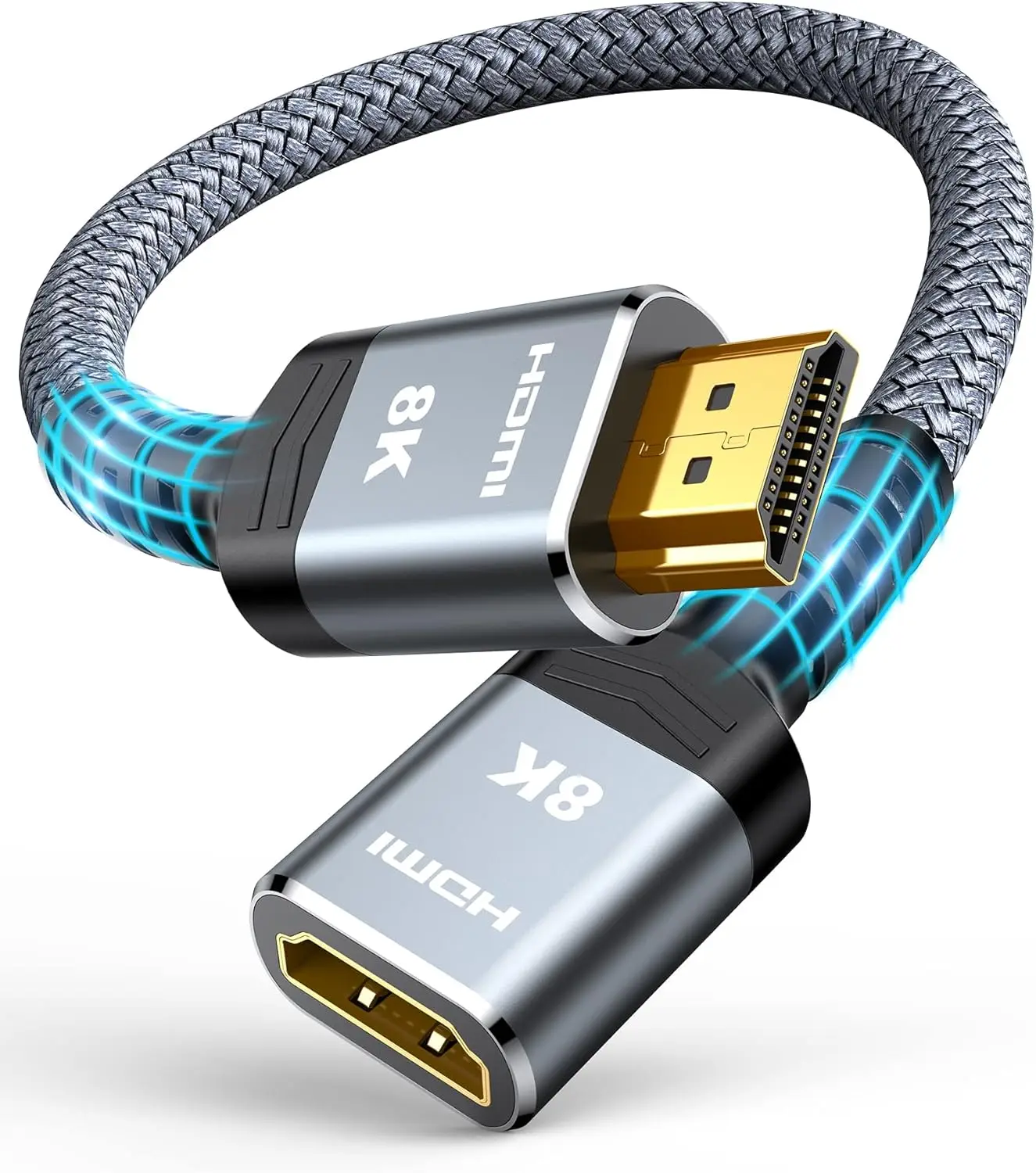 Extensor HDTV 8K de Ultra alta velocidad, Cable HDTV 2,1, 4K 30Hz/60Hz/120Hz, adaptador HDTV macho a hembra Compatible con Xbox, PS, 10 Uds.