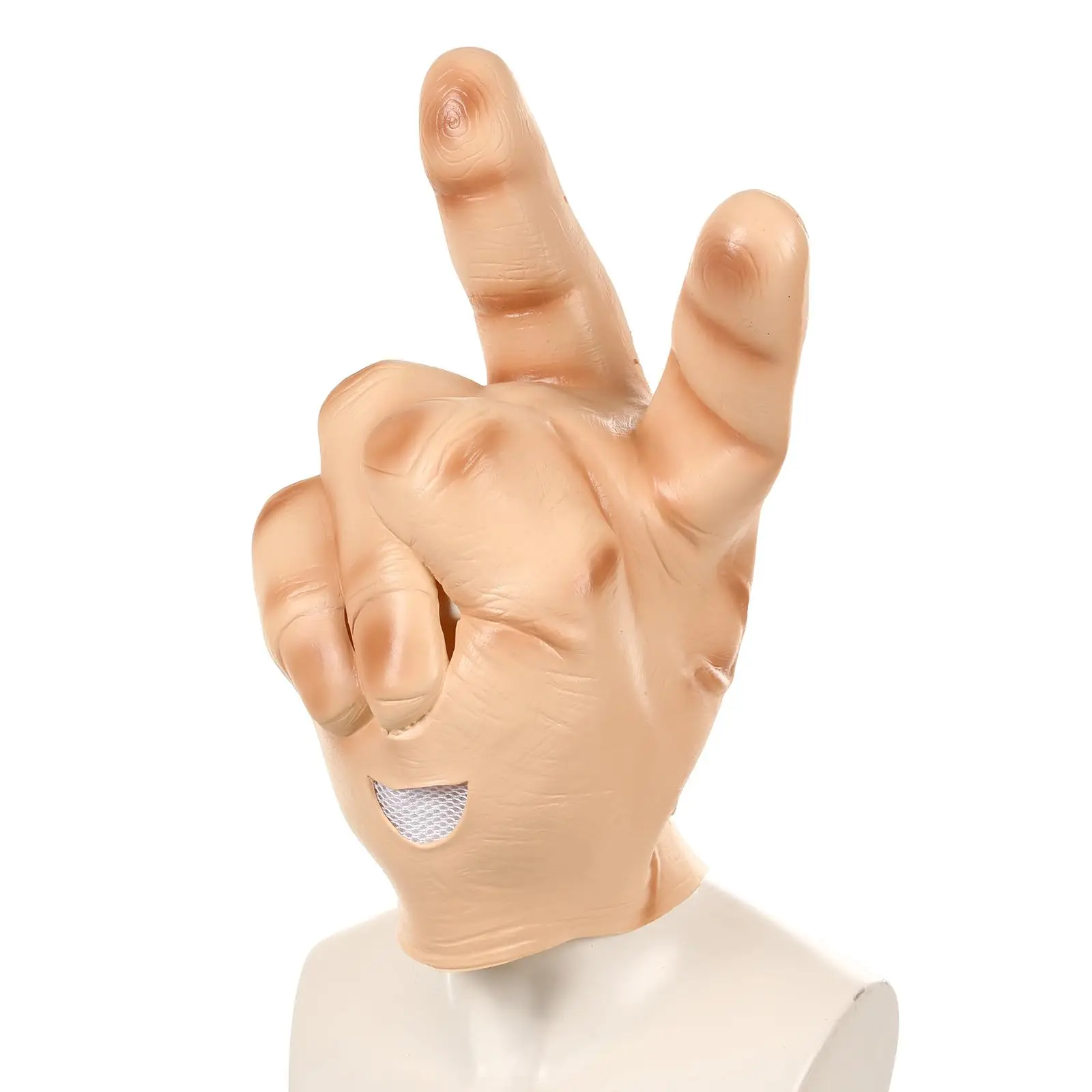 Volwassenen Vingermasker Overwinning Teken Volledige Hoofd Latex Masker Halloween Party Grappige Cosplay Kostuums Rekwisieten voor Mannen Vrouwen