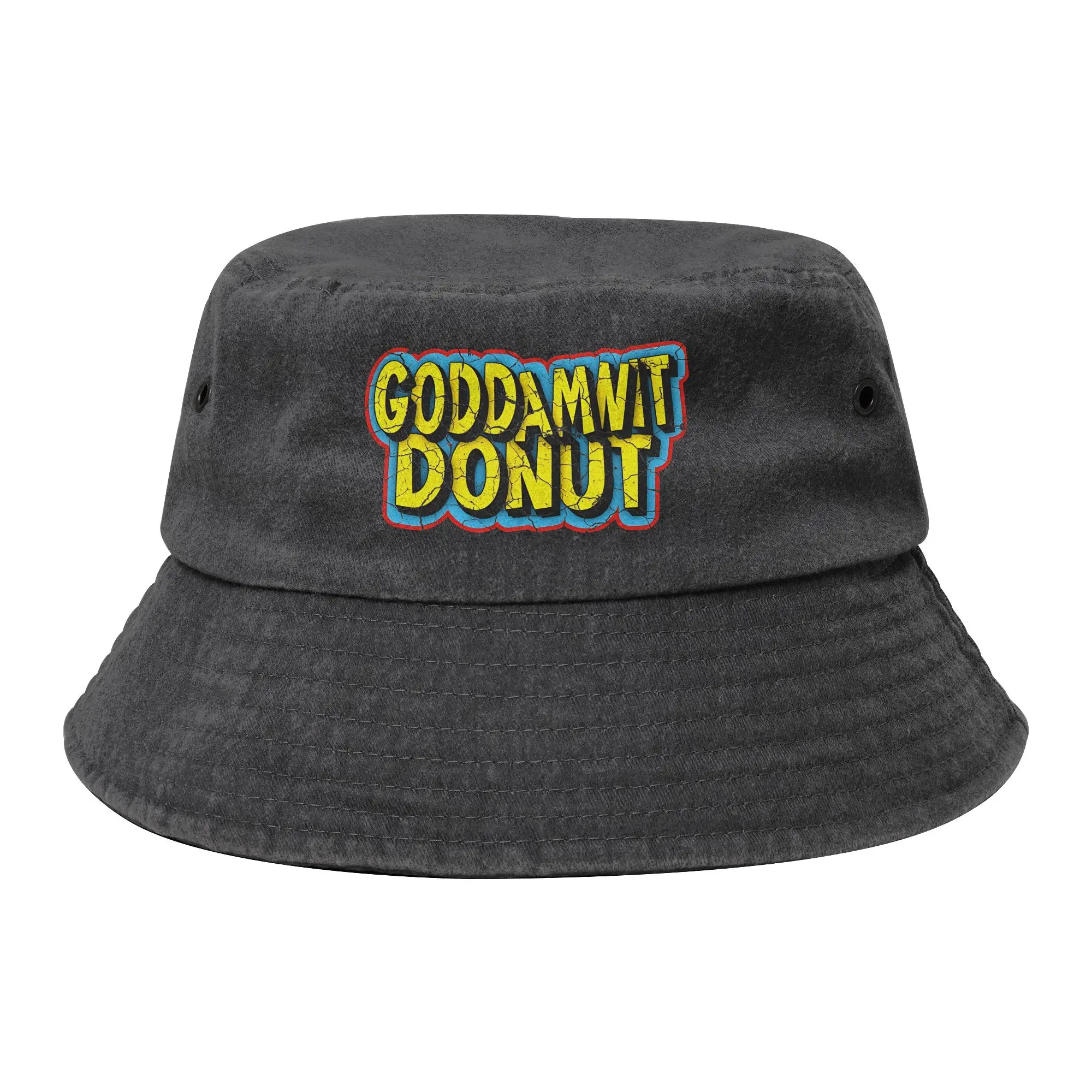 Summer Goddamnit Donut Accessories Bucket Hat Distressed Washed Sun Hats Dungeon Crawler Carl Bob Hat Fishing Cap Outdoor