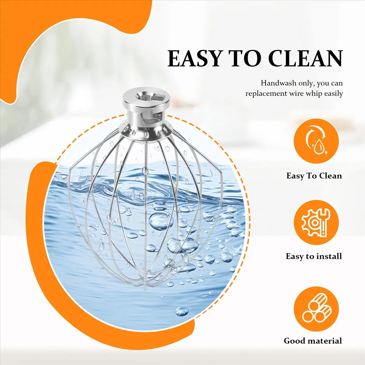 #46A K5AWW Wire Whip Steel Wire Whisk Stainless Steel Egg Beater Mixer,Steel Wire Whisk,(Stainless steel)