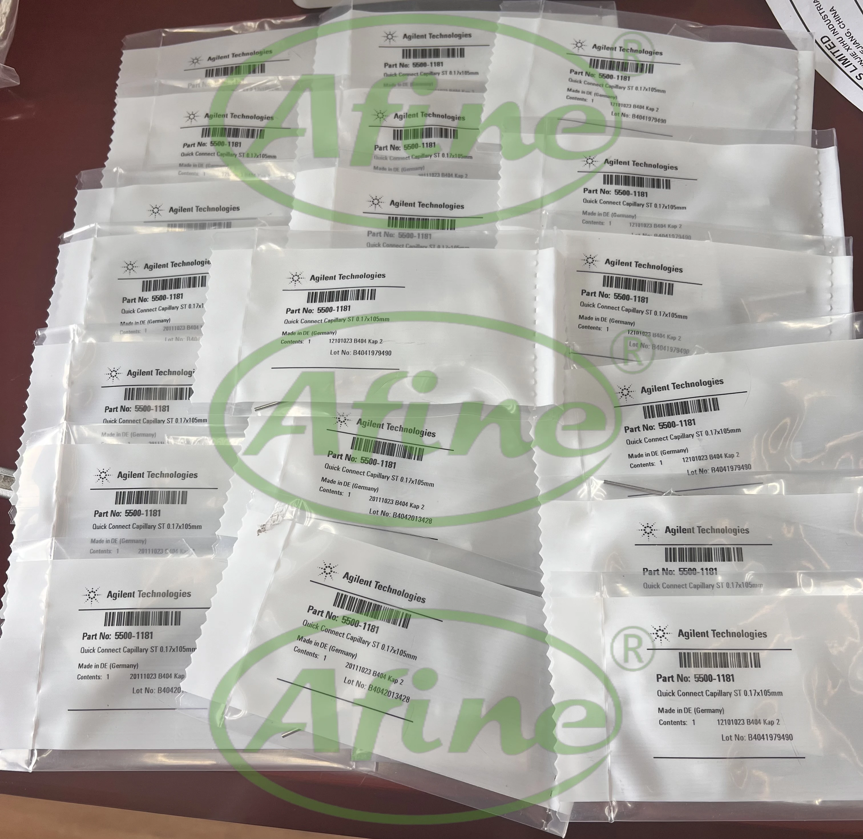 AFINE Agilent Quick Connect Stainless Steel Capillaries: 5500-1248 (0.17 x 120 mm) and 5500-1181 (0.17 x 105 mm)