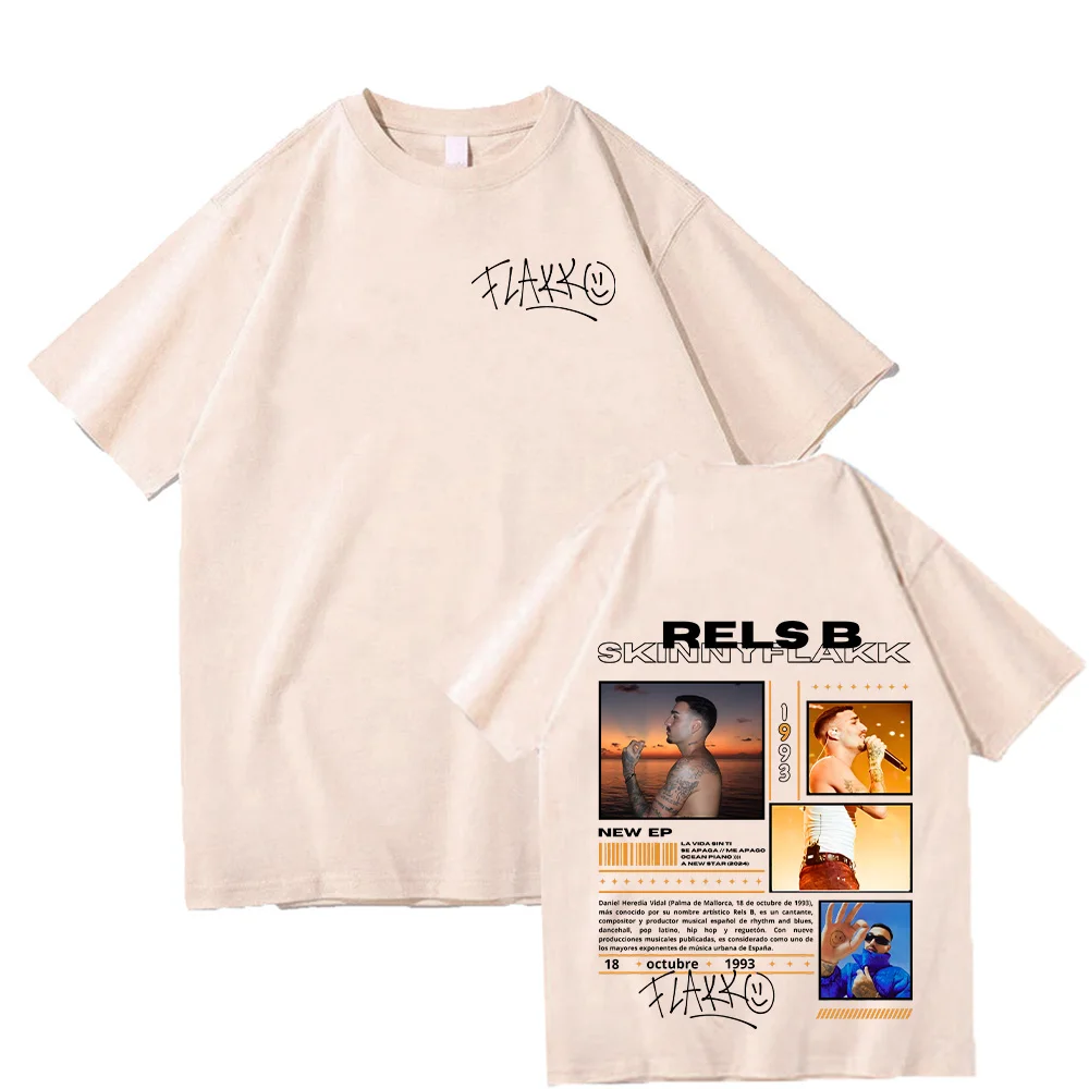 Rels B T-shirt Skiny Flakk Smile Letter Graphic Tee-shirt Summer Men Ladies Fashion Short Sleeve Tops Casual High Quality Tees